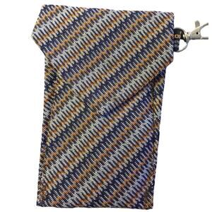 Handmade Upcycled Vintage Repurposed Neck Tie Striped Eyeglass Case Pouch